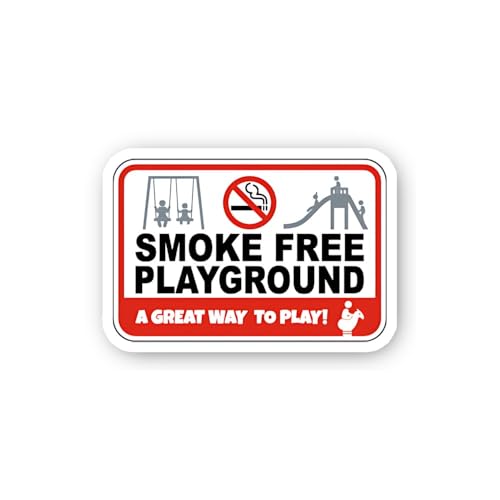 2 (Pieces) 3" and 5" Smoke Free Playground Sticker, Waterproof Vinyl Decals for Many Purpose Like Ca