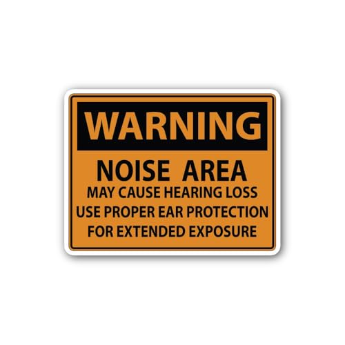 2 (Pieces) 3" and 5" Warning Noise Area Sticker, Waterproof Vinyl Decals for Many Purpose Like Cars,