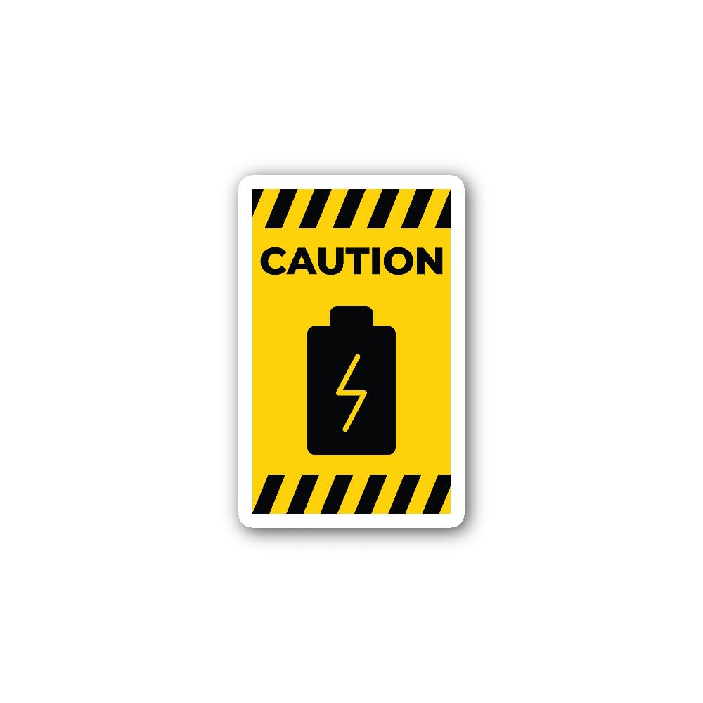 2 (Pieces) 3" and 5" Battery Charging Area Caution Sign Sticker, Waterproof Vinyl Decals for Many Pu