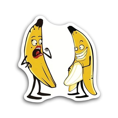 2 (Pieces) 3" and 5" Couple Bananas Sticker, Waterproof Vinyl Decals for Many Purpose Like Cars, Tru