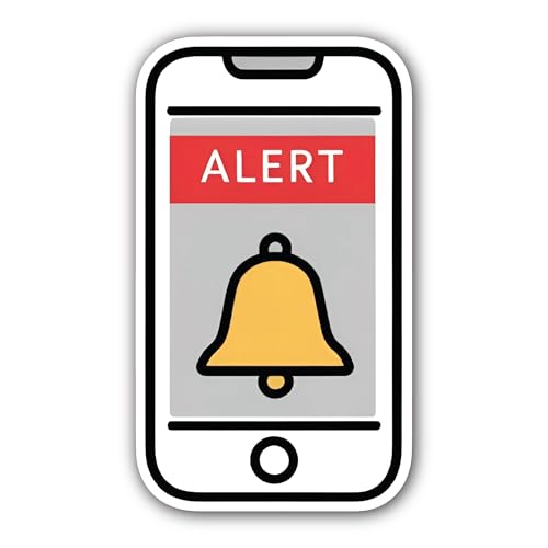 2 (Pieces) 3" and 5" Alert Sticker, Waterproof Vinyl Decals for Many Purpose Like Cars, Trucks, Lapt