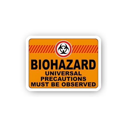 2 (Pieces) 3" and 5" Universal Precautions Biohazard Sign Sticker, Waterproof Vinyl Decals for Many