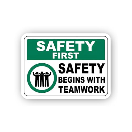 2 (Pieces) 3" and 5" S@fety Starts Here Location Sign Sticker, Waterproof Vinyl Decals for Many Purp