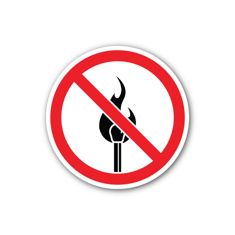 2 (Pieces) 3" and 5" Do Not Use Matches Pictogram Sticker, Waterproof Vinyl Decals for Many Purpose