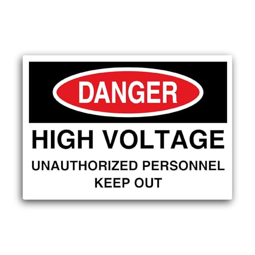 2 (Pieces) 3" and 5" High V0ltage Sign Sticker, Waterproof Vinyl Decals for Many Purpose Like Cars,