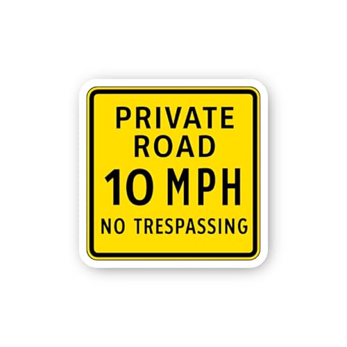 2 (Pieces) 3" and 5" Private Road Speed Limit Sticker, Waterproof Vinyl Decals for Many Purpose Like