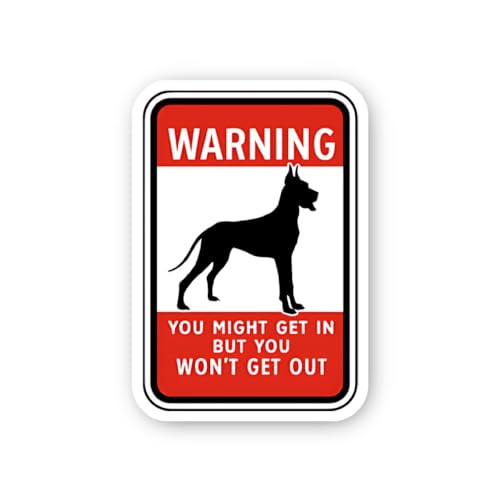 2 (Pieces) 3" and 5" Warning Great Dane Security Sticker, Waterproof Vinyl Decals for Many Purpose L
