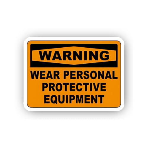 2 (Pieces) 3" and 5" Personal Protective Equipment Warning Sticker, Waterproof Vinyl Decals for Many
