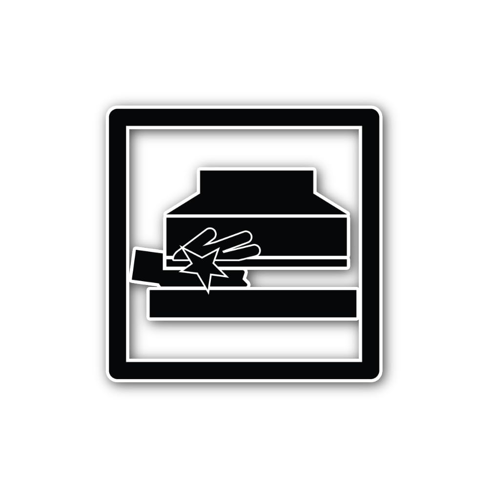 2 (Pieces) 3" and 5" Ram or Press Hazard Symbol Sticker, Waterproof Vinyl Decals for Many Purpose Li