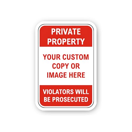 2 (Pieces) 3" and 5" Private Property Custom Copy Violators Will Be Prosecuted Sticker, Waterproof V