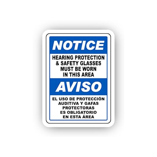 2 (Pieces) 3" and 5" Combined Dual Language Safety Sticker, Waterproof Vinyl Decals for Many Purpose
