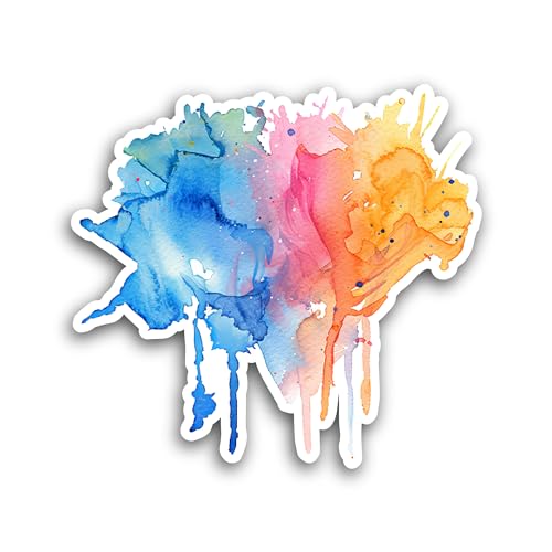 2 (Pieces) 3" and 5" Colorful Paint Stain Sticker, Waterproof Vinyl Decals for Many Purpose Like Car