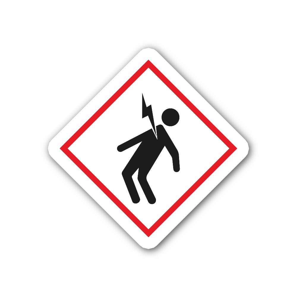 2 (Pieces) 3" and 5" Electric Shock Hazard icon Sticker, Waterproof Vinyl Decals for Many Purpose Li
