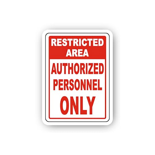 2 (Pieces) 3" and 5" Restricted Area Authorized Personnel Only Sign Sticker, Waterproof Vinyl Decals