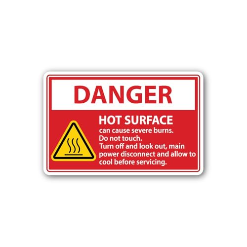 2 (Pieces) 3" and 5" Danger HOT Surface Sticker, Waterproof Vinyl Decals for Many Purpose Like Cars,