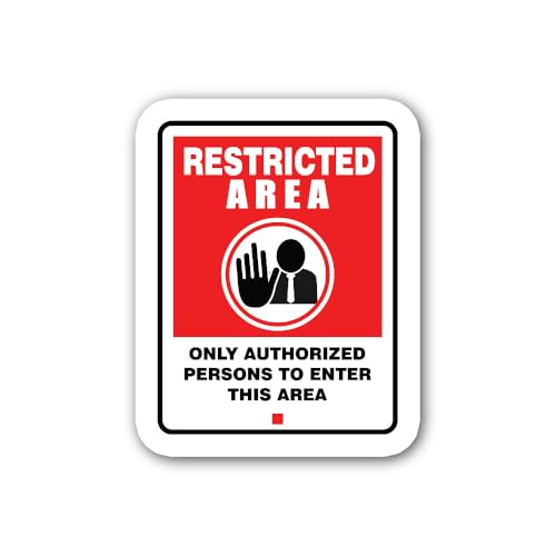 2 (Pieces) 3" and 5" ONLY Authorized Persons to Enter This Area Sticker, Waterproof Vinyl Decals for