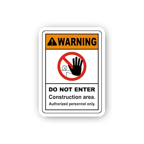 2 (Pieces) 3" and 5" Vertical Warning Do Not Enter Sticker, Waterproof Vinyl Decals for Many Purpose