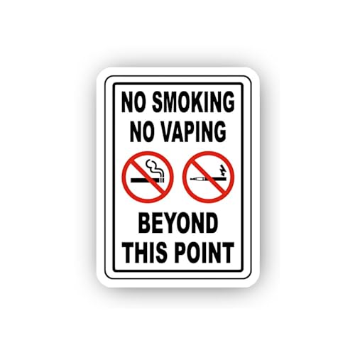 2 (Pieces) 3" and 5" Terminal Point Prohibition Sign Sticker, Waterproof Vinyl Decals for Many Purpo