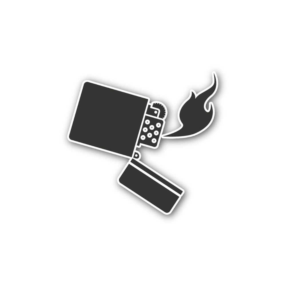 2 (Pieces) 3" and 5" Open Zippo Style Lighter Sticker, Waterproof Vinyl Decals for Many Purpose Like