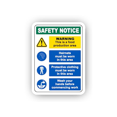 2 (Pieces) 3" and 5" Food Production Safety and Handwashing Sticker, Waterproof Vinyl Decals for Man
