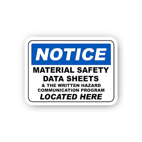2 (Pieces) 3" and 5" Safety Data Sheets Location Notice Sticker, Waterproof Vinyl Decals for Many Pu