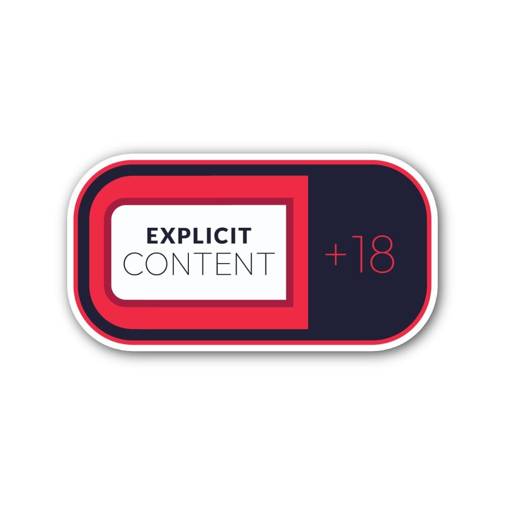 2 (Pieces) 3" and 5" Explicit Content Warning Sticker, Waterproof Vinyl Decals for Many Purpose Like