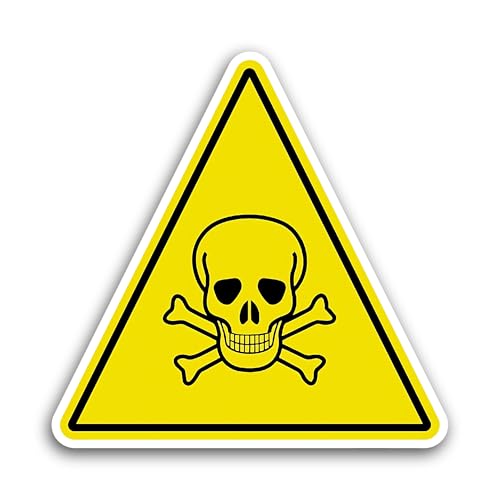 2 (Pieces) 3" and 5" Danger Sign Skul Sticker, Waterproof Vinyl Decals for Many Purpose Like Cars, T