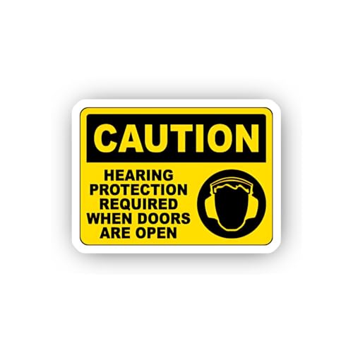 2 (Pieces) 3" and 5" Open Door Hearing Protection Sticker, Waterproof Vinyl Decals for Many Purpose
