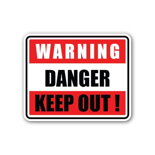 2 (Pieces) 3" and 5" Warning Danger Keep Out! Sticker, Waterproof Vinyl Decals for Many Purpose Like