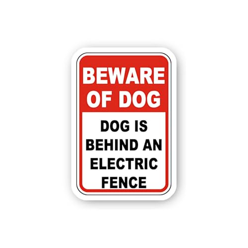 2 (Pieces) 3" and 5" Beware of Dog Electric Fence Warning Sticker, Waterproof Vinyl Decals for Many