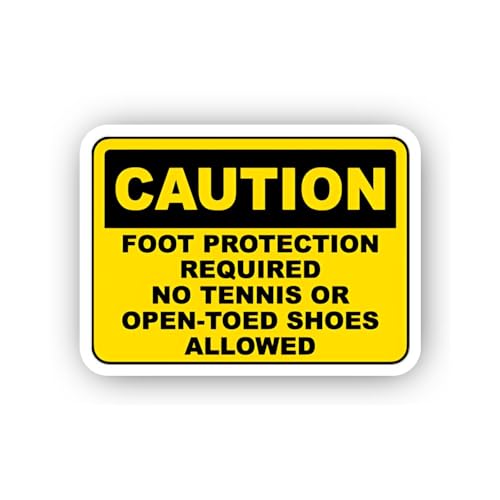 2 (Pieces) 3" and 5" Restricted Footwear Safety Warning Sticker, Waterproof Vinyl Decals for Many Pu