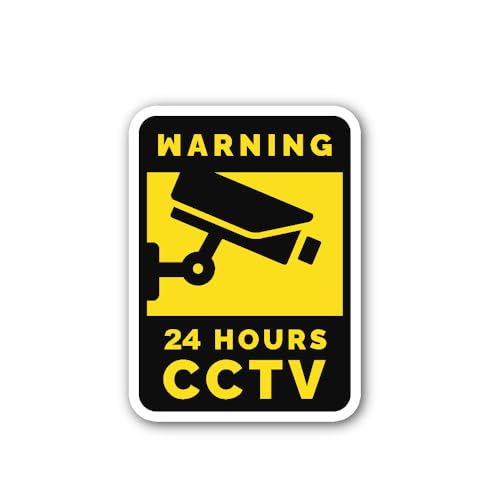 2 (Pieces) 3" and 5" Warning CCTV Surveillance Sticker icon Sticker, Waterproof Vinyl Decals for Man