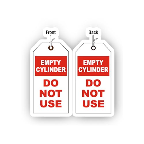 2 (Pieces) 3" and 5" Red Empty Cylinder Do Not Use Tag Sticker, Waterproof Vinyl Decals for Many Pur
