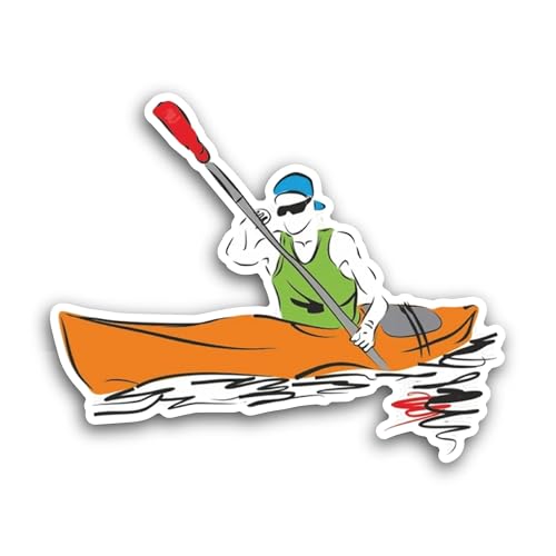2 (Pieces) 3" and 5" Boy Rowing Boat Sticker, Waterproof Vinyl Decals for Many Purpose Like Cars, Tr