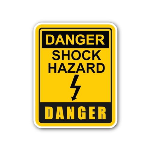 2 (Pieces) 3" and 5" Danger Shock Hazard Sticker, Waterproof Vinyl Decals for Many Purpose Like Cars
