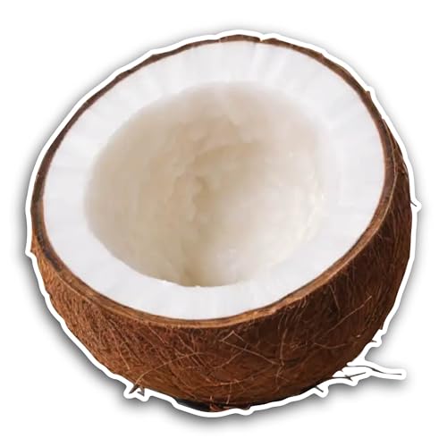 2 (Pieces) 3" and 5" Half of Coconut Sticker, Waterproof Vinyl Decals for Many Purpose Like Cars, Tr