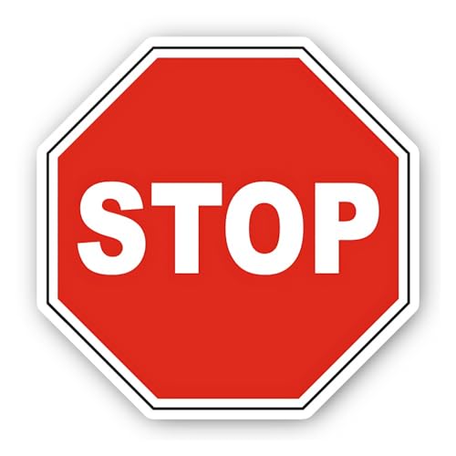 2 (Pieces) 3" and 5" Classic Red Octagonal Stop Sticker, Waterproof Vinyl Decals for Many Purpose Li