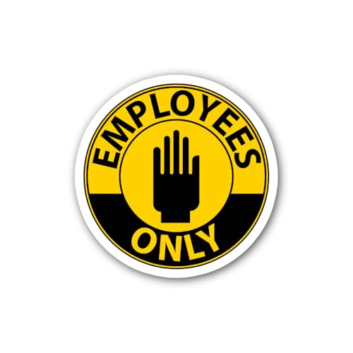 2 (Pieces) 3" and 5" Employees ONLY Sticker, Waterproof Vinyl Decals for Many Purpose Like Cars, Tru