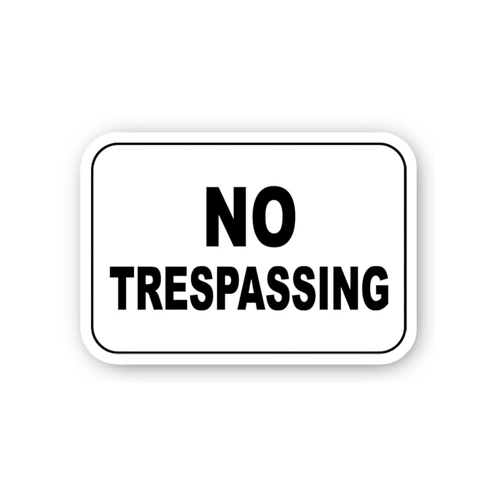 2 (Pieces) 3" and 5" Black and White No Trespassing Sticker, Waterproof Vinyl Decals for Many Purpos