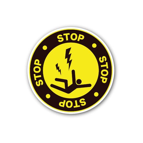 2 (Pieces) 3" and 5" Risk of electrocution Sign Sticker, Waterproof Vinyl Decals for Many Purpose Li