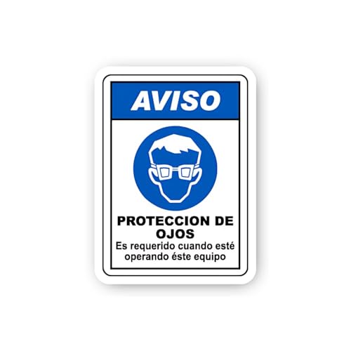 2 (Pieces) 3" and 5" Aviso Eye Protection Operating Equipment Sticker, Waterproof Vinyl Decals for M