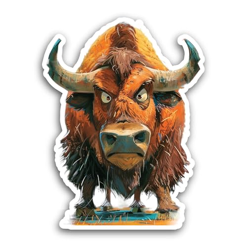 2 (Pieces) 3" and 5" Bull Sticker, Waterproof Vinyl Decals for Many Purpose Like Cars, Trucks, Lapto