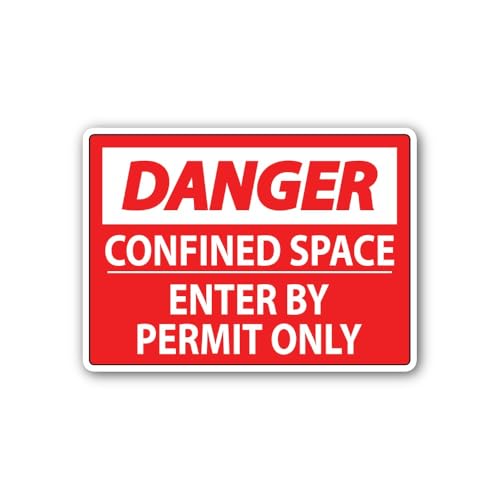 2 (Pieces) 3" and 5" Warn of Hazardous Areas Sticker, Waterproof Vinyl Decals for Many Purpose Like
