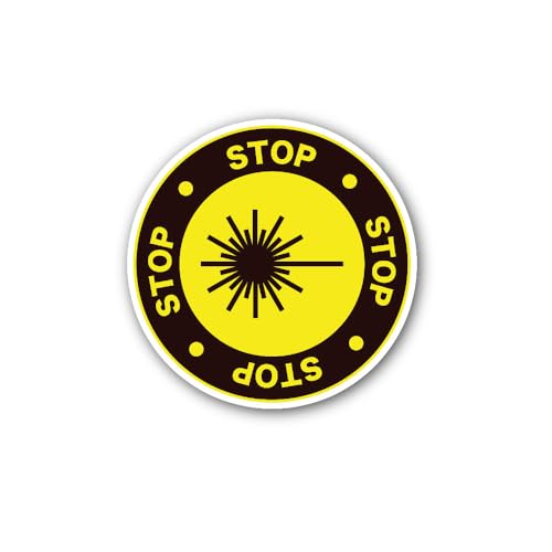 2 (Pieces) 3" and 5" Laser Hazard Sign Sticker, Waterproof Vinyl Decals for Many Purpose Like Cars,