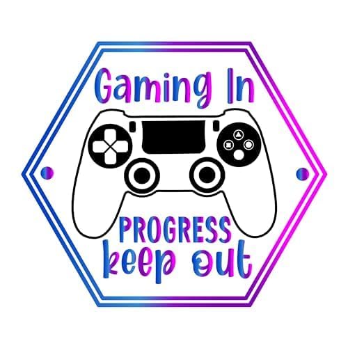 Inspirational Quote Gaming in Progress Keep Out Great Gift Motivational Sticker Vinyl Decal Motivati
