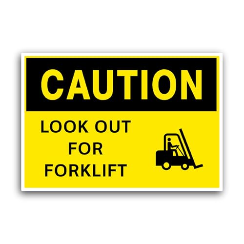 2 (Pieces) 3" and 5" Caution F0rklift Sticker, Waterproof Vinyl Decals for Many Purpose Like Cars, T