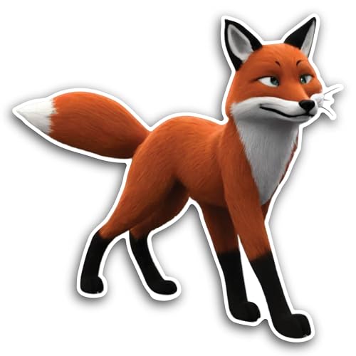 2 (Pieces) 3" and 5" Cartoon Fox Sticker, Waterproof Vinyl Decals for Many Purpose Like Cars, Trucks