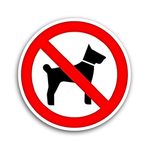 2 (Pieces) 3" and 5" No Dog Sign Sticker, Waterproof Vinyl Decals for Many Purpose Like Cars, Trucks