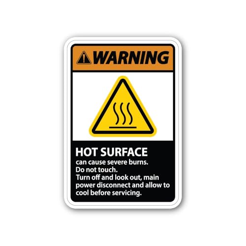 2 (Pieces) 3" and 5" Hot Surface. Do not Touch Sign Sticker, Waterproof Vinyl Decals for Many Purpos