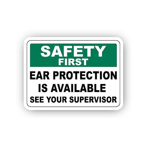 2 (Pieces) 3" and 5" Ear Protection Available Sign Sticker, Waterproof Vinyl Decals for Many Purpose